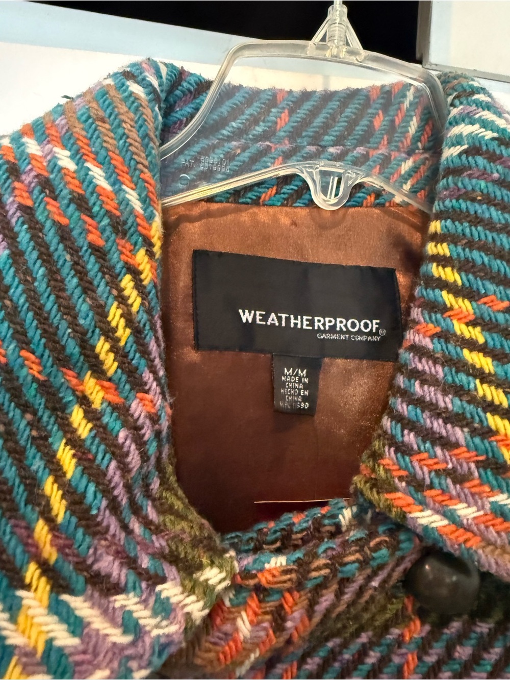 Vintage Teal Plaid Double-Breasted Wool Coat - Picture 2 of 10